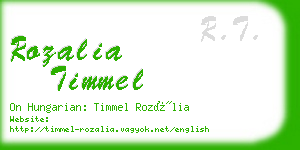 rozalia timmel business card